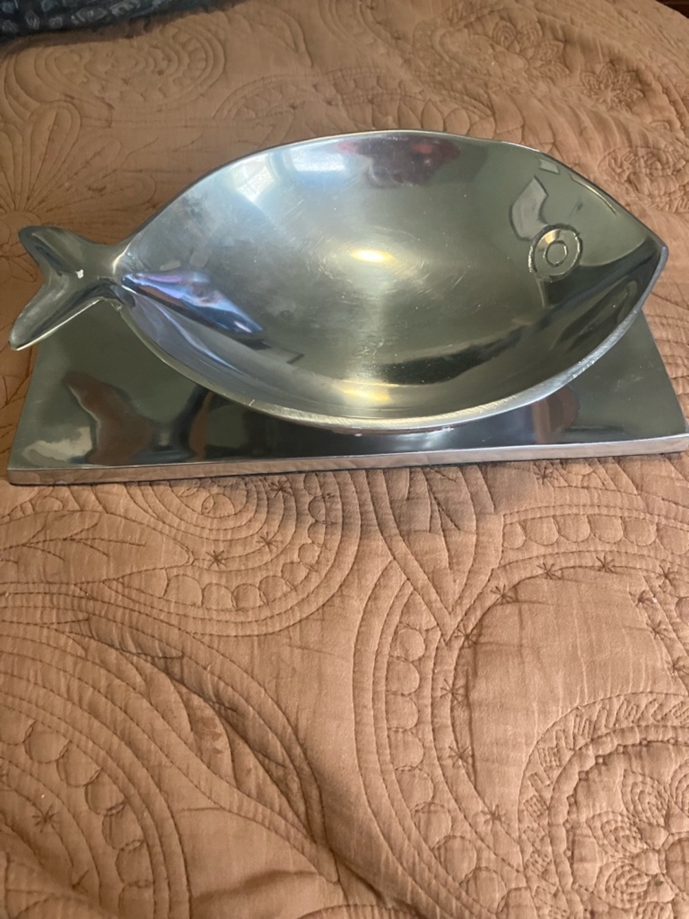 Vintage Decorative Fish Shaped Serving Bowl
